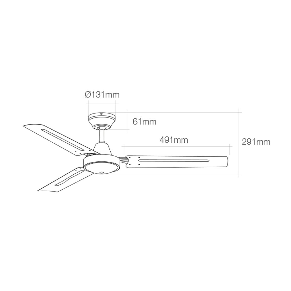 Plafondventilator EDM 33982 Wit 60 W Ø 120 cm Mini industrial